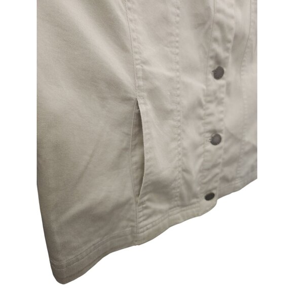Christopher & Banks Beige Button Front Womens Jacket Size L Lightweight Casual - Picture 10 of 16